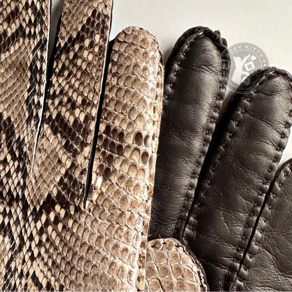 NWT Vintage Coach Women's Leather Gloves w/ Python - Style No. 2138 (Size 8) - Picture 4 of 7